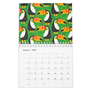 Toucan Vogelbek Groen Blad Tropische Dieren Kalender