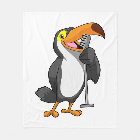 Toucan voor muziek met microfoon fleece deken (Voorkant)