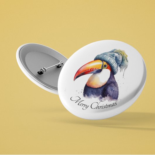 Toucan Winter Vibes, aangepast Ronde Button 3,2 Cm
