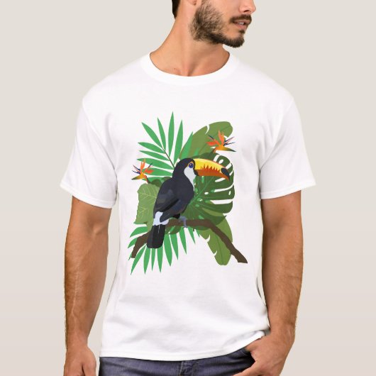 Toucan with leaves t-shirt (Voorkant)