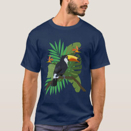 Toucan with leaves t-shirt