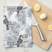 Toucanes en palmbladeren. Gray Theedoek (Quarter Fold)