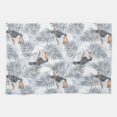 Toucanes en palmbladeren. Gray Theedoek (Horizontaal)