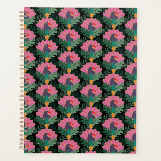 Toucans & ananas Tropical Art Déco (Devant)