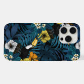 Toucans et flore tropicale, bleu, jaune, orange (Verso Horizontal)