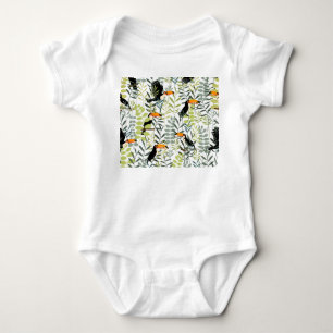 Toucans groen blad patroon Romper