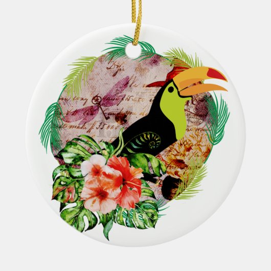 Toucan's Magic - Tropische Bird Witchcraft Keramisch Ornament (Voorkant)