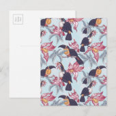 Toucans met exotische bloemen briefkaart (Voorkant / Achterkant)