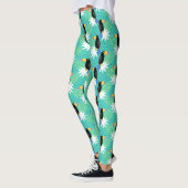 Toucans op Blauwgroen Leggings (Links)