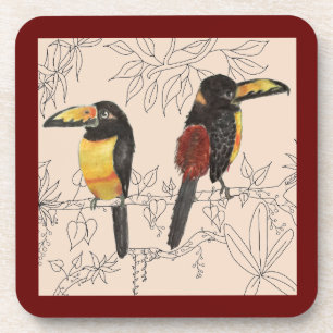 Toucans op een Onderzetter Set