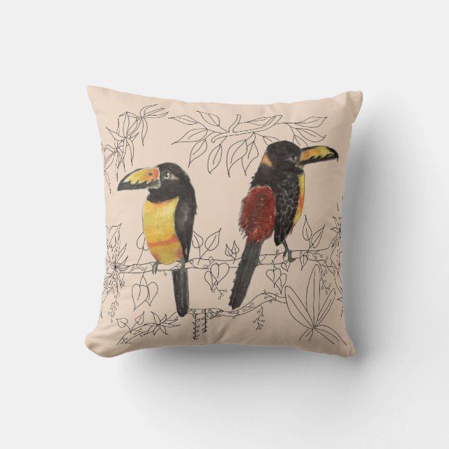 Toucans op een Sierkussen (Voorkant)