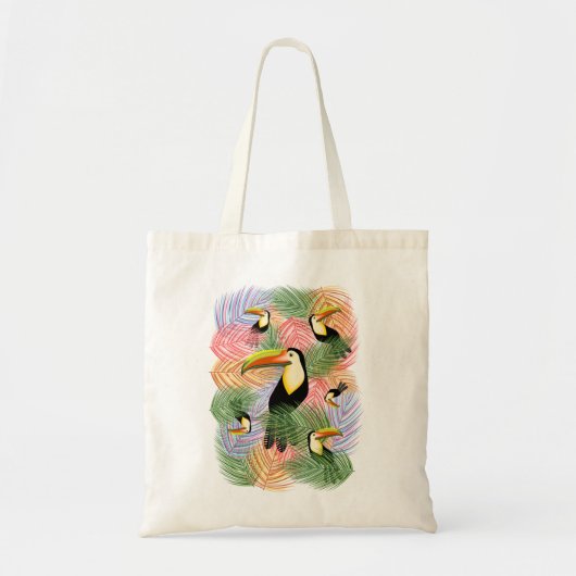 Toucans op het Oerwoud Exotic Summer Pattern Tote Bag (Voorkant)