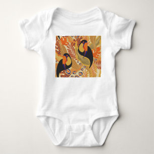 Toucans op takken, naadloos tropisch patroon. romper
