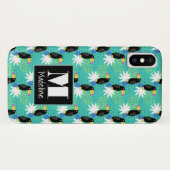 Toucans Op Teal | Monogram Case-Mate iPhone Case (Achterkant (horizontaal))