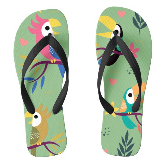 Toucans & parrots teenslippers (Voetbed)