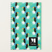 Toucans sur Turquoise | Monogramme (Devant)