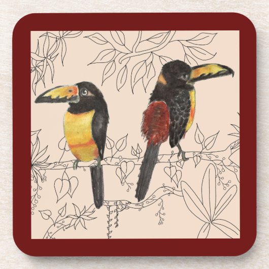 Toucans sur un ensemble de Dessous de verre (Devant)