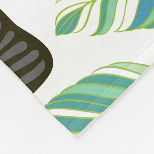 Toucans, tropische bladeren, decoratief patroon. fleece deken (Hoek)