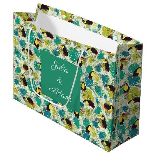 Toucans Witte Cadeautas (Voorkant Gekanteld)