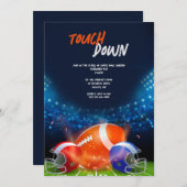 Touch Down Football Party Kaart (Voorkant / Achterkant)