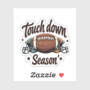 Touch Down Season Fantasy Football Rugby Gift Sticker