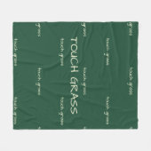 Touch Grass Minimalist Sage Green Fleece Blanket - Deken (Voorkant (Horizontaal))