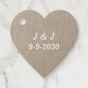 Touch of Elegance with Opulent Love Linen Heart Bedankjes Labels