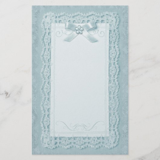 Touch of Lace - Blauw Briefpapier (Voorkant)