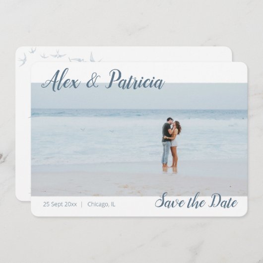 Touch of Style Save the Date Wedding Verloving Aankondiging (Voorkant / Achterkant)