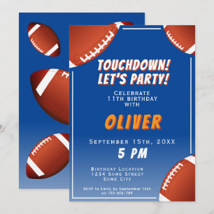 Touchdown American Football Ball Sportverjaardag Kaart