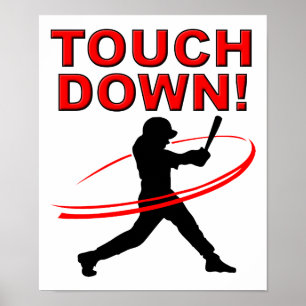 Touchdown Baseball Grappige Poster