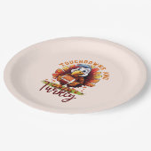 Touchdown en Turkije Thanksgiving Papieren Bordje (Gekanteld)