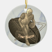 Touchdown-football-ornament Keramisch Ornament (Voorkant)