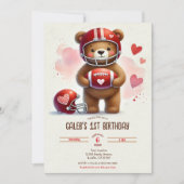 Touchdown Football Teddy Bear Carte Saint-Valentin (Devant)
