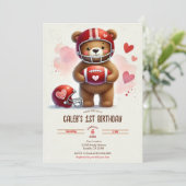 Touchdown Football Teddy Bear Carte Saint-Valentin (Debout devant)