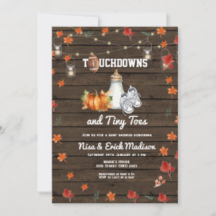 Touchdown Football Tiny Toes Pompoen Baby shower Kaart