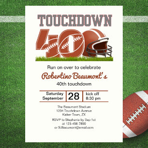 Touchdown Forty Funny Football 40ste verjaardag Kaart