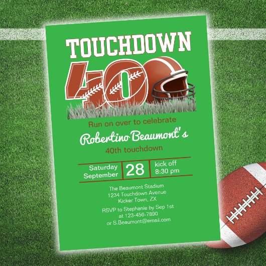 Touchdown Forty Funny Football 40ste verjaardag Kaart