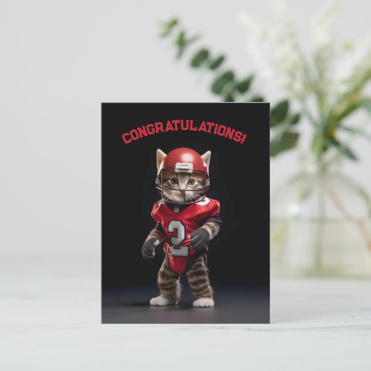 Touchdown Kitten Briefkaart (Staand voorkant)