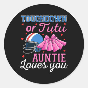 Touchdown Of Tutu Tante Houdt Van Jou Voetbal Ba Ronde Sticker