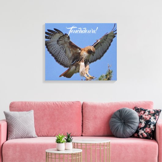 Touchdown Red Tailed HawK Canvas Afdruk (Insitu (Woonkamer))