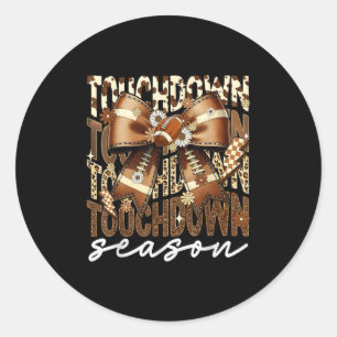 Touchdown Seizoen Amerikaanse Football Bow Game Da Ronde Sticker