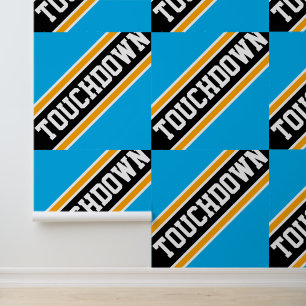 TOUCHDOWN Tiled Azure Blue Black Racing Stripes Behang