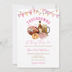 Touchdown Tiny Toes Football Couples Baby shower Kaart