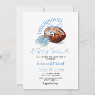 Touchdown & Tiny Toes Football Melk Baby shower Kaart