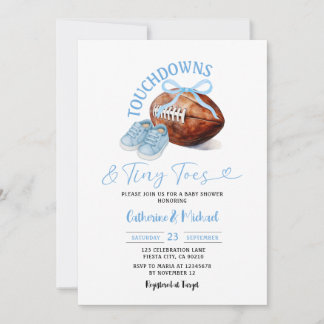 Touchdown & Tiny Toes Football Melk Baby shower Kaart