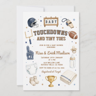 Touchdown Tiny Toes Luier Koppel Baby Shower Kaart