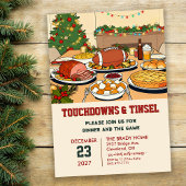 Touchdowns and Tinsel Dinner Invitation