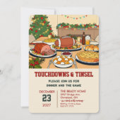Touchdowns and Tinsel Dinner Invitation (Devant)