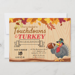 Touchdowns en kalkoen Thanksgiving uitnodiging